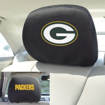 Wholesale-Green Bay Packers Headrest Cover NFL Universal Fit - 10" x 13" SKU: 12498