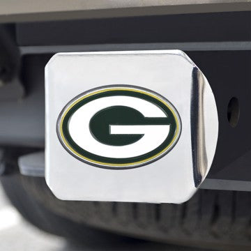 Wholesale-Green Bay Packers Hitch Cover NFL Color Emblem on Chrome Hitch - 3.4" x 4" SKU: 22561