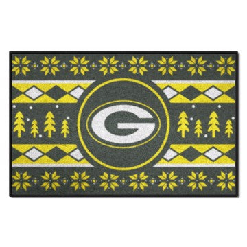 Wholesale-Green Bay Packers Holiday Sweater Starter Mat NFL Accent Rug - 19" x 30" SKU: 26201