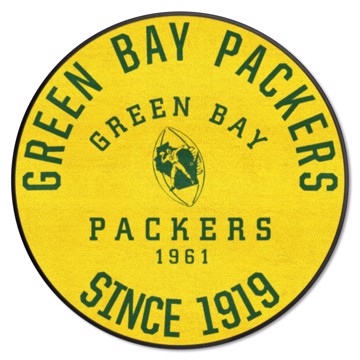 Wholesale-Green Bay Packers Roundel Mat - Retro Collection NFL Accent Rug - Round - 27" diameter SKU: 32606