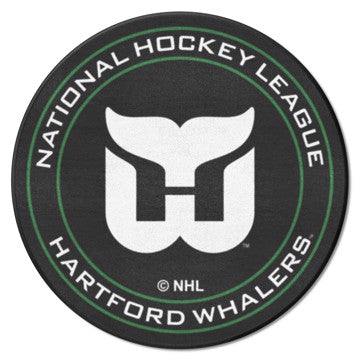 Wholesale-Hartford Whalers Puck Mat - Retro Collection NHL Accent Rug - Round - 27" diameter SKU: 35491