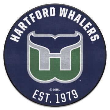 Wholesale-Hartford Whalers Roundel Mat - Retro Collection NHL Accent Rug - Round - 27" diameter SKU: 35497