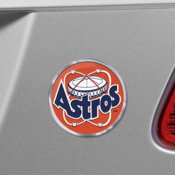 Wholesale-Houston Astros Embossed Color Emblem 2 MLB Exterior Auto Accessory - Aluminum Color SKU: 60584