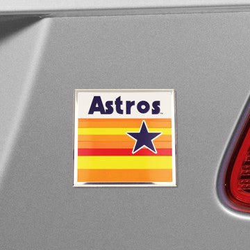 Wholesale-Houston Astros Embossed Color Emblem 2 MLB Exterior Auto Accessory - Aluminum Color SKU: 60586