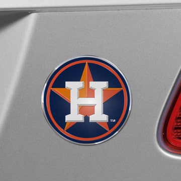 Wholesale-Houston Astros Embossed Color Emblem MLB Exterior Auto Accessory - Aluminum Color SKU: 60406