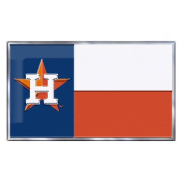 Wholesale-Houston Astros Embossed State Flag Emblem MLB Exterior Auto Accessory - Aluminum Color SKU: 60911