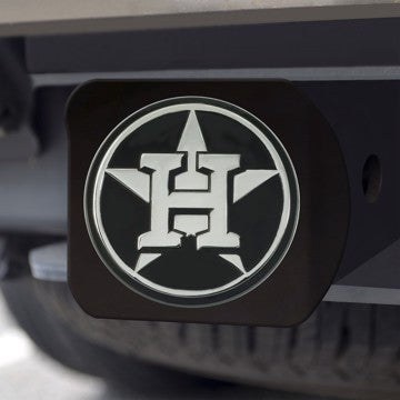 Wholesale-Houston Astros Hitch Cover MLB Chrome Emblem on Black Hitch - 3.4" x 4" SKU: 26588