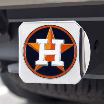 Wholesale-Houston Astros Hitch Cover MLB Color Emblem on Chrome Hitch - 3.4" x 4" SKU: 26597