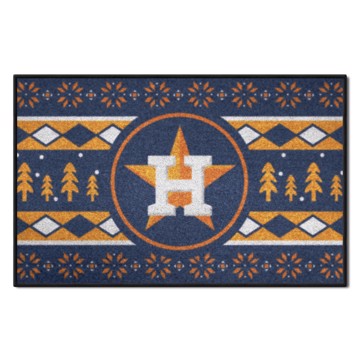 Wholesale-Houston Astros Holiday Sweater Starter Mat MLB Accent Rug - 19" x 30" SKU: 26399