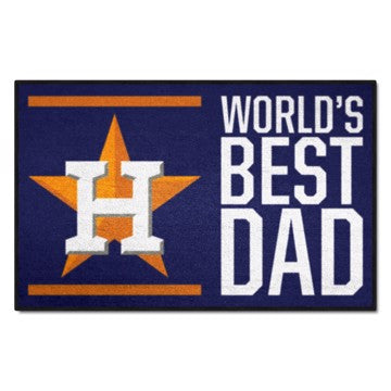 Wholesale-Houston Astros World's Best Dad Starter Mat MLB Accent Rug - 19" x 30" SKU: 31124