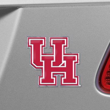 Wholesale-Houston Embossed Color Emblem University of Houston Embossed Color Emblem 3.25” x 3.25” - "UH" Logo SKU: 60525