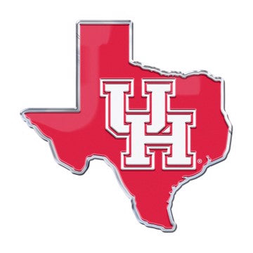 Wholesale-Houston Embossed State Emblem University of Houston Embossed State Emblem 3.25” x 3.25 - "UH" Logo / Shape of Texas SKU: 60864