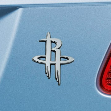 Wholesale-Houston Rockets Emblem - Chrome NBA Exterior Auto Accessory - Chrome Emblem - 3" x 3.2" SKU: 25014