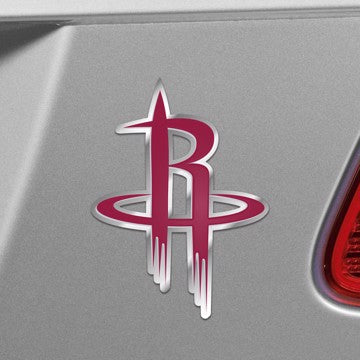Wholesale-Houston Rockets Embossed Color Emblem NBA Exterior Auto Accessory - Aluminum Color SKU: 60431