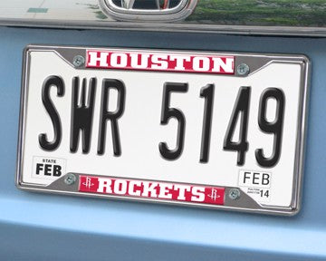 Wholesale-Houston Rockets License Plate Frame NBA Exterior Auto Accessory - 6.25" x 12.25" SKU: 25020