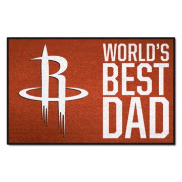 Wholesale-Houston Rockets Starter Mat - World's Best Dad NBA Accent Rug - 19" x 30" SKU: 31187