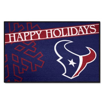 Wholesale-Houston Texans Happy Holidays Starter Mat NFL Accent Rug - 19" x 30" SKU: 17635