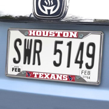 Wholesale-Houston Texans License Plate Frame NFL Exterior Auto Accessory - 6.25" x 12.25" SKU: 21531