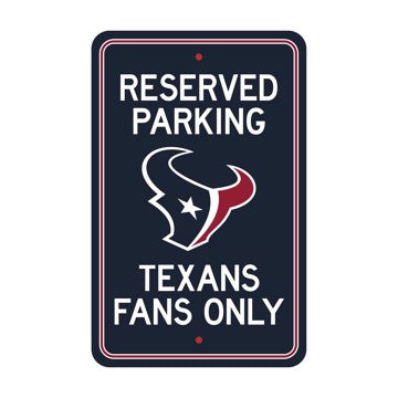 Wholesale-Houston Texans Team Color Reserved Parking Sign Décor 18in. X 11.5in. Lightweight NFL Lightweight Décor - 18" X 11.5" SKU: 32161