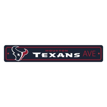 Wholesale-Houston Texans Team Color Street Sign Décor 4in. X 24in. Lightweight NFL Lightweight Décor - 4" X 24" SKU: 32212