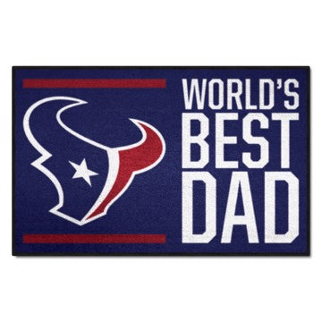 Wholesale-Houston Texans World's Best Dad Starter Mat NFL Accent Rug - 19" x 30" SKU: 18169