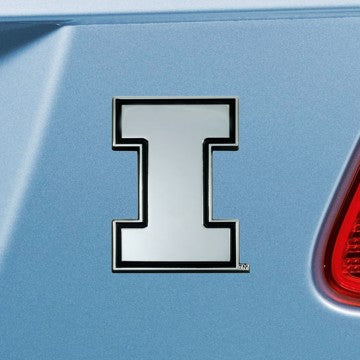 Wholesale-Illinois Emblem University of Illinois Chrome Emblem 3"x3.2" - "I" Logo SKU: 25130
