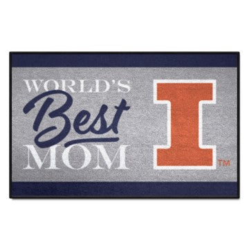 Wholesale-Illinois Illini Starter Mat - World's Best Mom 19"x30" SKU: 34544