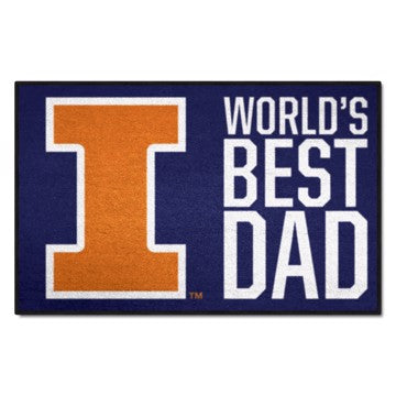Wholesale-Illinois Illini World's Best Dad Starter Mat 19"x30" SKU: 18236