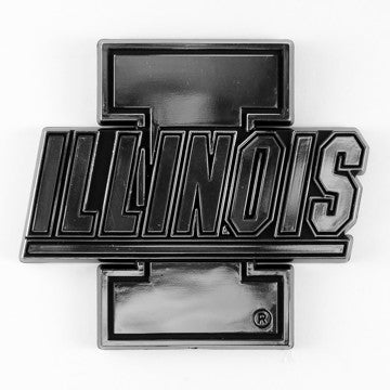 Wholesale-Illinois Molded Chrome Emblem University of Illinois Molded Chrome Emblem 3.25” x 3.25 - "I 'ILLINOIS'" Alternate Logo SKU: 60343