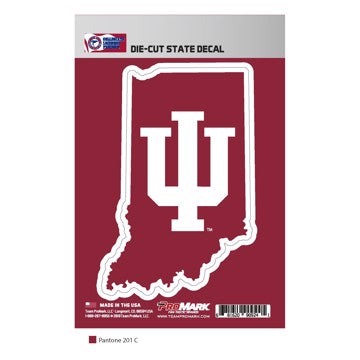 Wholesale-Indiana State Shape Decal Indiana University State Shape Decal 5” x 6.25” - "UI" Primary Logo / Shape of Indiana SKU: 61329