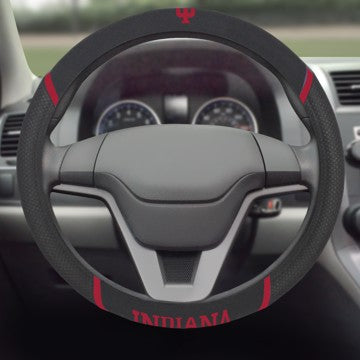 Wholesale-Indiana Steering Wheel Cover Indiana University Steering Wheel Cover 15"x15" - "IU" Logo and Wordmark SKU: 25033