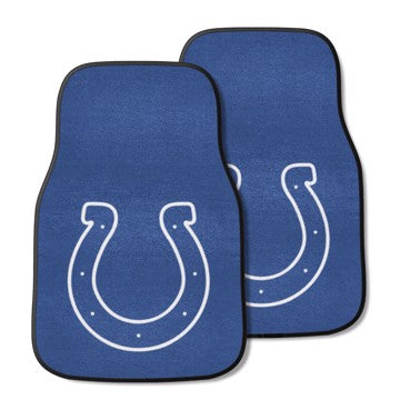 Wholesale-Indianapolis Colts 2-pc Carpet Car Mat Set NFL Auto Floor Mat - 2 piece Set - 17" x 27" SKU: 5747