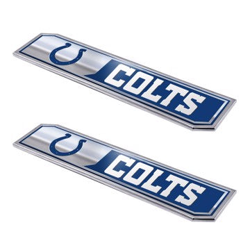Wholesale-Indianapolis Colts Embossed Truck Emblem 2-pk NFL Exterior Auto Accessory - Aluminum - 2 Piece Set SKU: 60808