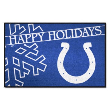 Wholesale-Indianapolis Colts Happy Holidays Starter Mat NFL Accent Rug - 19" x 30" SKU: 17636