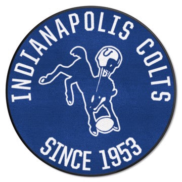 Wholesale-Indianapolis Colts Roundel Mat - Retro Collection NFL Accent Rug - Round - 27" diameter SKU: 32611