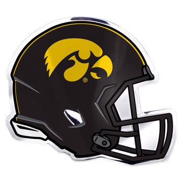 Wholesale-Iowa Embossed Helmet Emblem University of Iowa Embossed Helmet Emblem 3.25” x 3.25 - "Hawkeye" Logo SKU: 60756