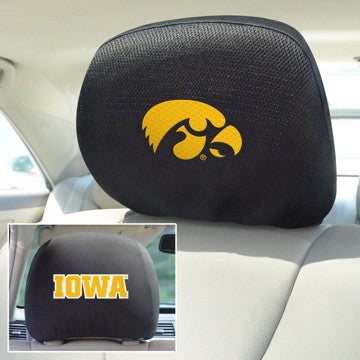 Wholesale-Iowa Headrest Cover Set University of Iowa Headrest Cover Set 10"x13" - "Hawkeye" Logo & Wordmark SKU: 12571