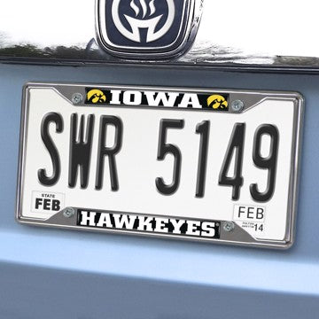 Wholesale-Iowa License Plate Frame University of Iowa License Plate Frame 6.25"x12.25" - "Hawkeye" Logo & Wordmark SKU: 14904