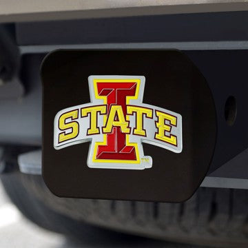 Wholesale-Iowa State Hitch Cover Iowa State University Color Emblem on Black Hitch Cover 3.4"x4" - "I State" Logo SKU: 25038