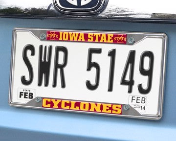 Wholesale-Iowa State License Plate Frame Iowa State University License Plate Frame 6.25"x12.25" - "I State" Logo and Wordmark SKU: 25041