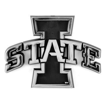 Wholesale-Iowa State Molded Chrome Emblem Iowa State University Molded Chrome Emblem 3.25” x 3.25 - "I State" Logo SKU: 60346