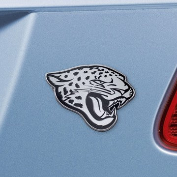 Wholesale-Jacksonville Jaguars Emblem - Chrome NFL Exterior Auto Accessory - Chrome Emblem - 2" x 3.2" SKU: 21541