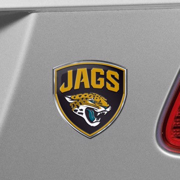 Wholesale-Jacksonville Jaguars Embossed Color Emblem 2 NFL Exterior Auto Accessory - Aluminum Color SKU: 60601
