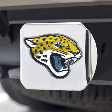 Wholesale-Jacksonville Jaguars Hitch Cover NFL Color Emblem on Chrome Hitch - 3.4" x 4" SKU: 22570