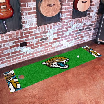 Wholesale-Jacksonville Jaguars NFL x FIT Putting Green Mat NFL Golf Accessory - 18" x 72" SKU: 23287