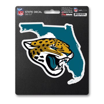 Wholesale-Jacksonville Jaguars State Shape Decal NFL 1 piece - 5” x 6.25” (total) SKU: 61313