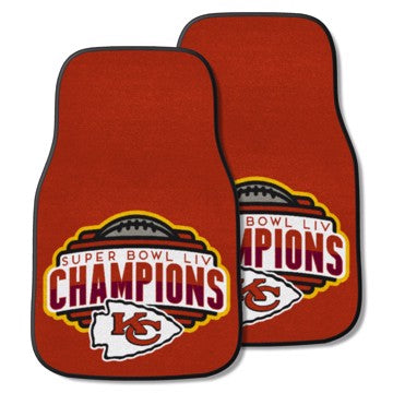 Wholesale-Kansas City Chiefs 2-pc Carpet Car Mat Set NFL Auto Floor Mat - 2 piece Set - 17" x 27" SKU: 27176