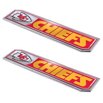Wholesale-Kansas City Chiefs Embossed Truck Emblem 2-pk NFL Exterior Auto Accessory - Aluminum - 2 Piece Set SKU: 60810