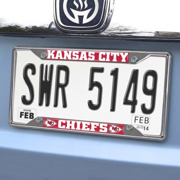 Wholesale-Kansas City Chiefs License Plate Frame NFL Exterior Auto Accessory - 6.25" x 12.25" SKU: 21376