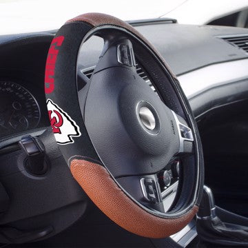 Wholesale-Kansas City Chiefs Sports Grip Steering Wheel Cover NFL Universal Fit - 14.5" to 15.5" SKU: 62097